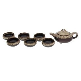 Набор для чайной церемонии 7 предметов "Черепашка" (чайник 150 мл, чашка 50 мл), коричневый
