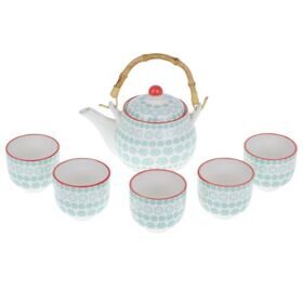 Набор для чайной церемонии на 5 персон "Цветение", 7 предметов: чайник 550 мл, 5 чашек 140 мл, сито